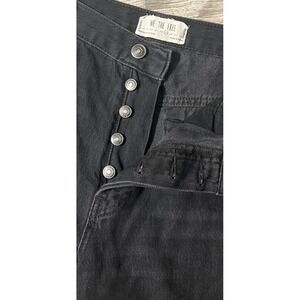 We The Free FP Maggie Mid Straight ButtonFly Distressed Black Jean SZ 29 (30x27)